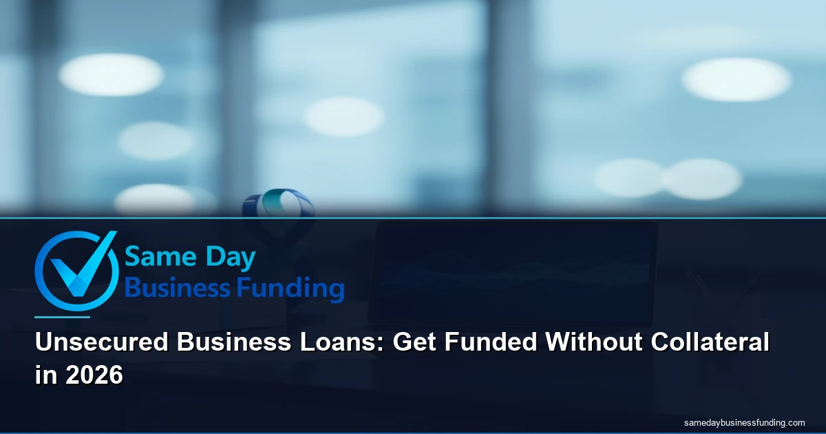 unsecured business loan - no collateral funding options for small business owners | Same Day Business Funding