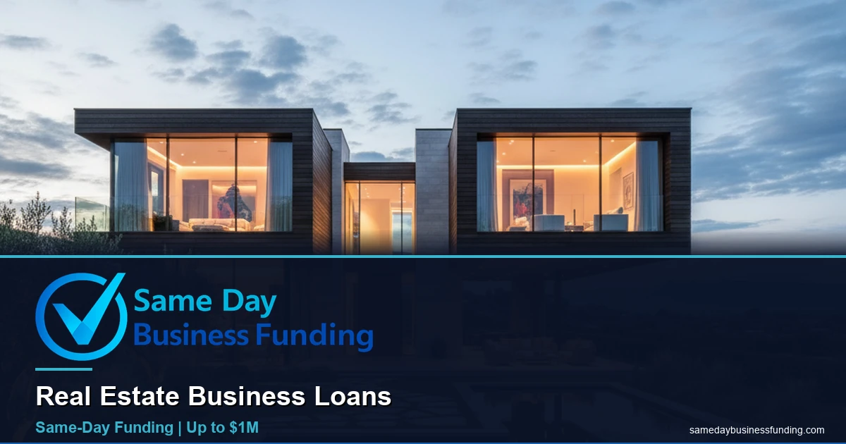 Real estate professional approved for same day business funding with Same Day Business Funding